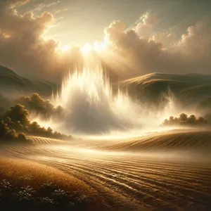 6. 但有雾气从地上腾，滋润遍地。