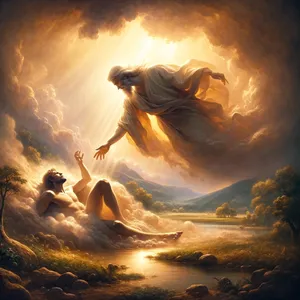 7. 耶和华神用地上的尘土造人，将生气吹在他鼻孔里，他就成了有灵的活人，名叫亚当。