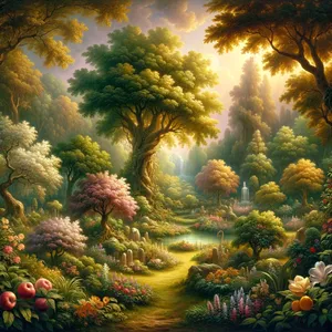 9. 耶和华神使各样的树从地里长出来，可以悦人的眼目，也好作食物；园子当中又有生命树和分别善恶的树。