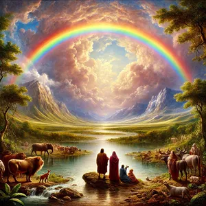 11. 我与你们立约，凡有血肉的，不再被洪水灭绝，也不再有洪水毁坏地了。”