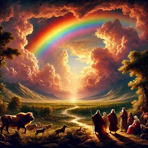 12. 神说：“我与你们并你们这里的各样活物所立的永约，有记号了。