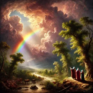 14. 我使云彩盖地的时候，必有虹现在云彩中，