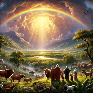 16. 虹必现在云彩中，我看见，就要记念我与地上各样有血肉的活物所立的永约。”